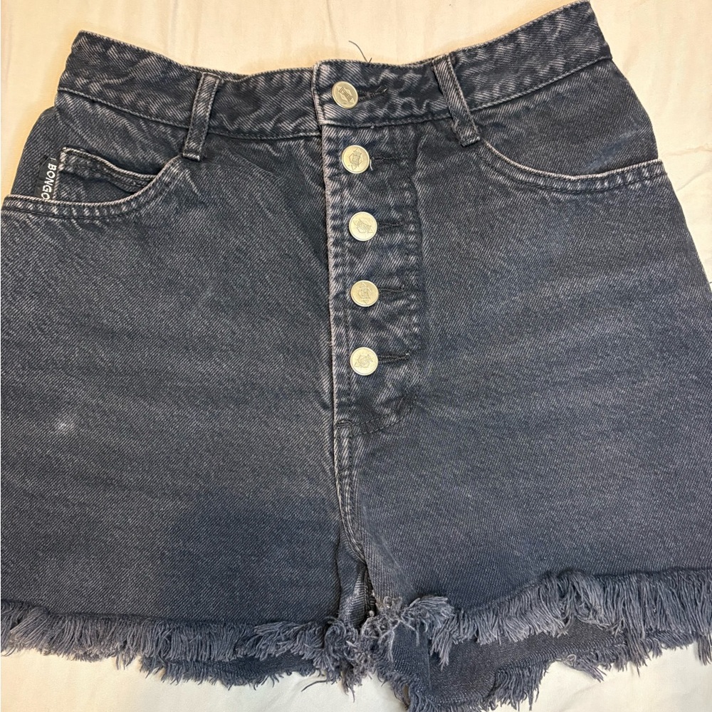 BONGO High Waist Button-Up Denim Shorts